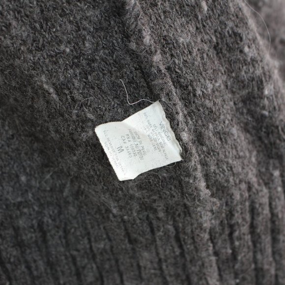 Vince Charcoal Gray Open Front Baby Alpaca Wool Blend Cardigan M Knit Sweater - Picture 7 of 7